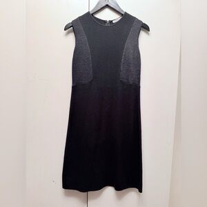 Cashmere Black and Gray Sleeveless Dress Lamberto Losani Italy size xs